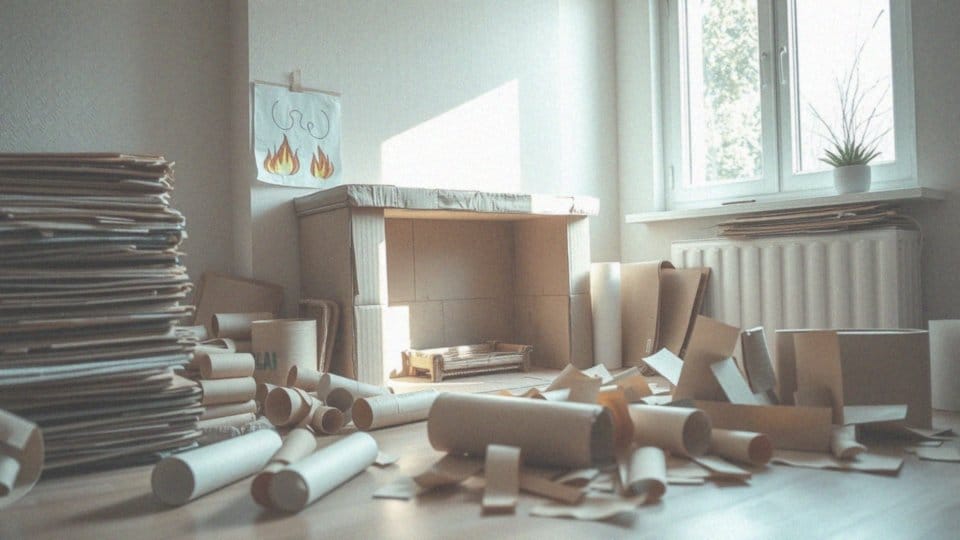 Jakie inne pomysły na recykling kartonów można zastosować przy budowie kominka?